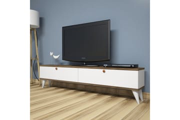 TV-Bänk Tyrsberget 160 cm - Vit|Brun - Möbler - TV- & Mediamöbler - TV bänk & mediabänk