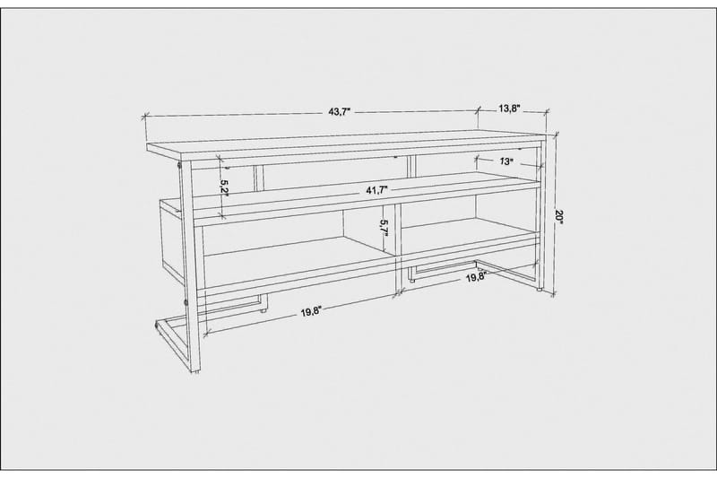 Tv-bänk Urgby 110x49,9 cm - Guld - TV bänk & mediabänk