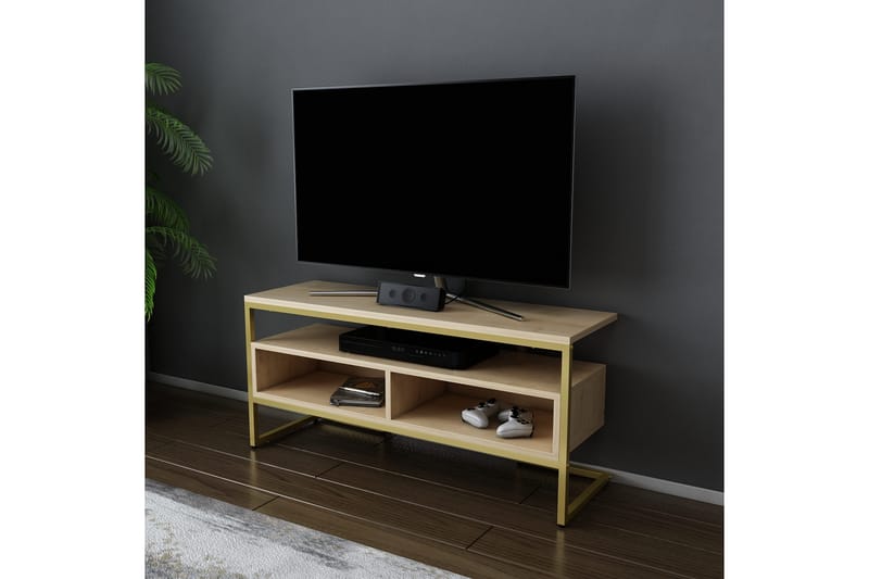 Tv-bänk Urgby 110x49,9 cm - Guld - TV bänk & mediabänk