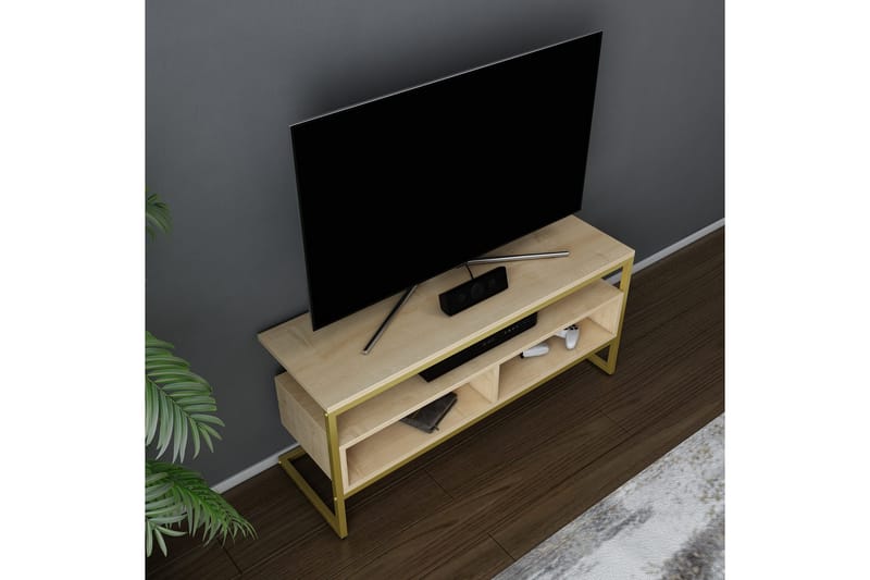 Tv-bänk Urgby 110x49,9 cm - Guld - TV bänk & mediabänk