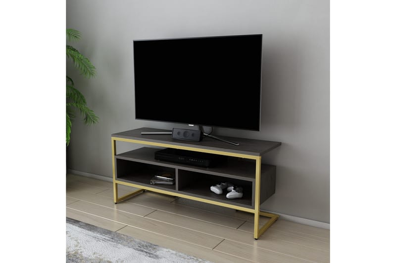 Tv-bänk Urgby 110x49,9 cm - Guld - TV bänk & mediabänk