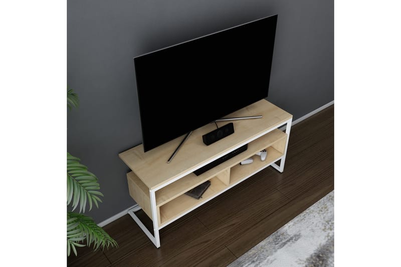 Tv-bänk Urgby 110x49,9 cm - Vit - TV bänk & mediabänk