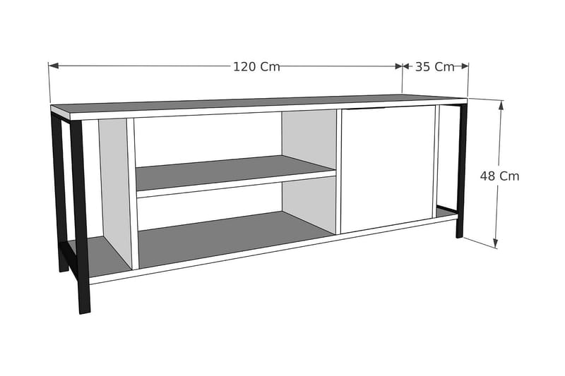 Tv-bänk Urgby 120x54 cm - Antracit - TV bänk & mediabänk