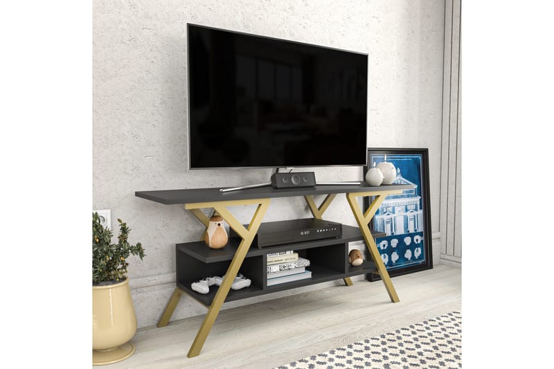 Tv-bänk Urgby 120x55 cm - Guld - Möbler - TV- & Mediamöbler - TV bänk & mediabänk