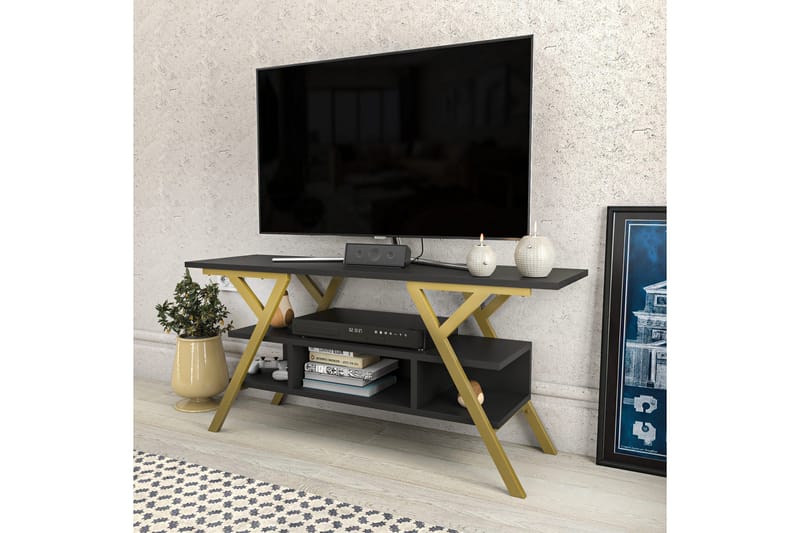 Tv-bänk Urgby 120x55 cm - Guld - Möbler - TV- & Mediamöbler - TV bänk & mediabänk