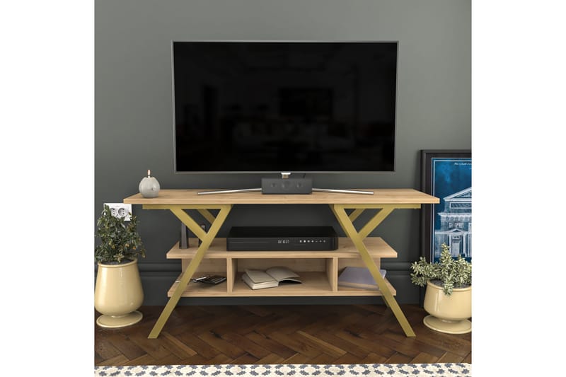 Tv-bänk Urgby 120x55 cm - Guld - Möbler - TV- & Mediamöbler - TV bänk & mediabänk
