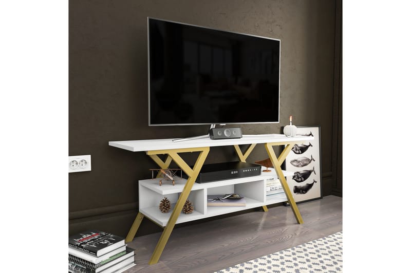 Tv-bänk Urgby 120x55 cm - Guld - Möbler - TV- & Mediamöbler - TV bänk & mediabänk