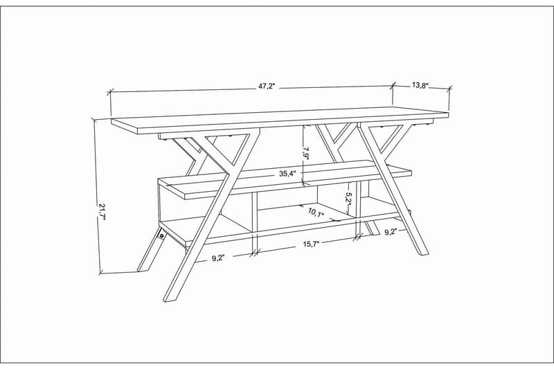 Tv-bänk Urgby 120x55 cm - Svart - TV bänk & mediabänk