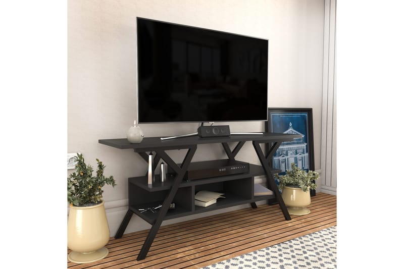 Tv-bänk Urgby 120x55 cm - Svart - TV bänk & mediabänk