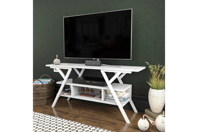 Tv-bänk Urgby 120x55 cm - Vit - TV bänk & mediabänk