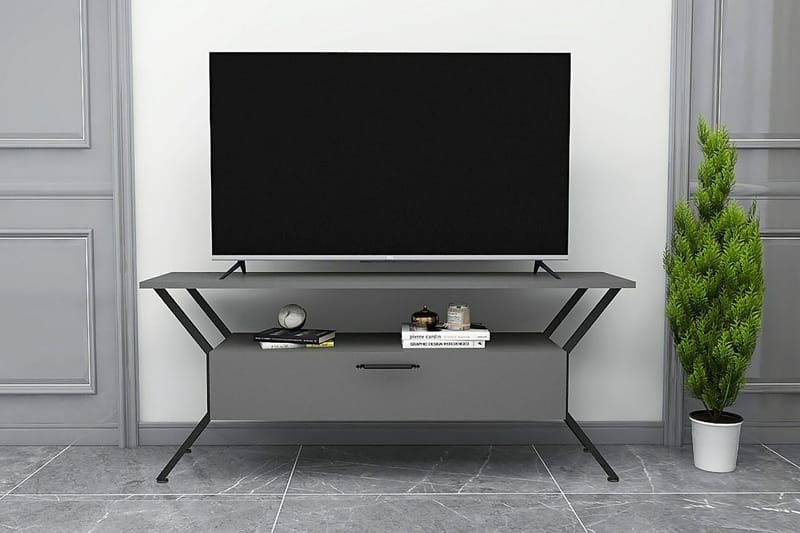 Tv-bänk Urgby 124x54 cm - Antracit - TV bänk & mediabänk