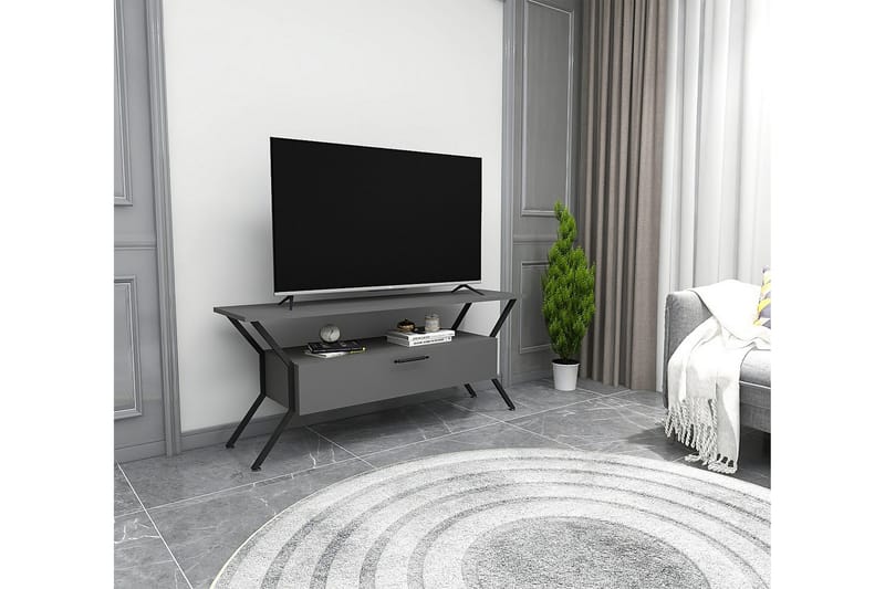 Tv-bänk Urgby 124x54 cm - Antracit - TV bänk & mediabänk