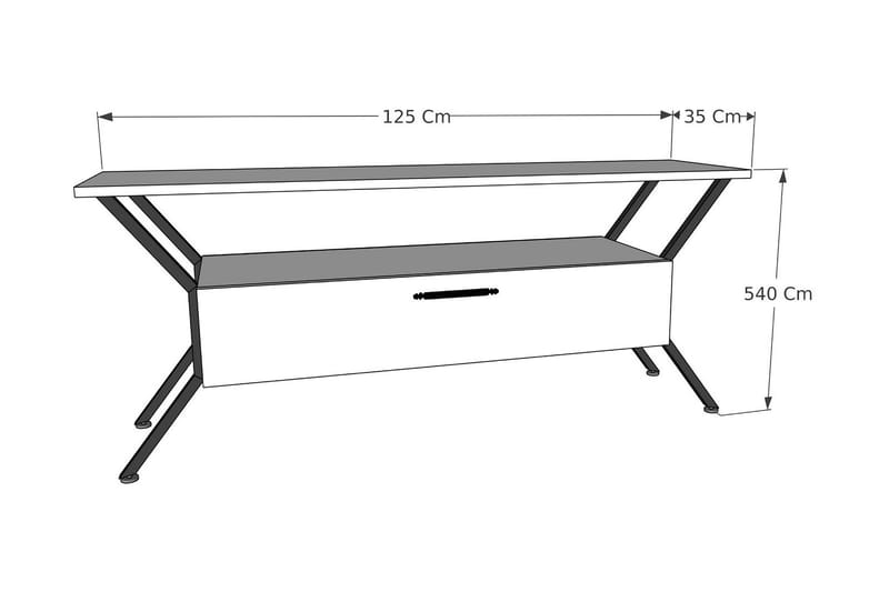 Tv-bänk Urgby 124x54 cm - Antracit - TV bänk & mediabänk