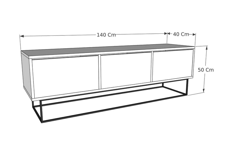 Tv-bänk Urgby 140x50 cm - Flerfärgad - TV bänk & mediabänk