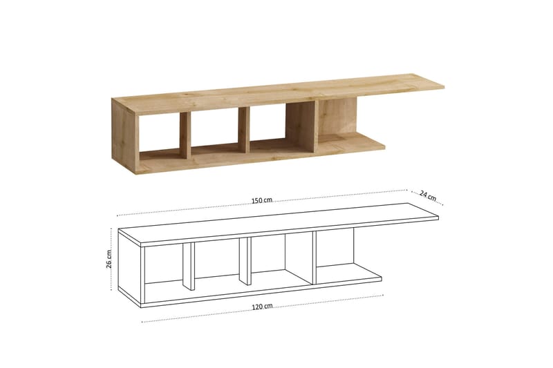 Tv-bänk Urgby 150x26 cm - Blå - Möbler - TV- & Mediamöbler - TV bänk & mediabänk