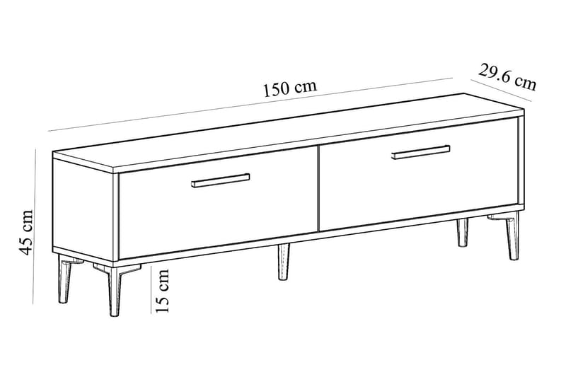 Tv-bänk Urgby 150x45 cm - Vit - TV bänk & mediabänk