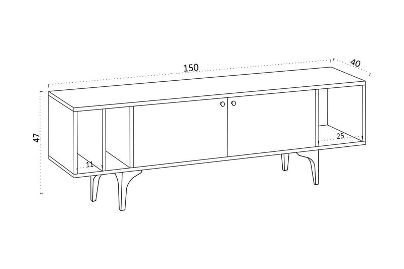 Tv-bänk Urgby 150x47 cm - Blå - Möbler - TV- & Mediamöbler - TV bänk & mediabänk