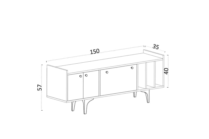 Tv-bänk Urgby 150x57 cm - Blå - Möbler - TV- & Mediamöbler - TV bänk & mediabänk