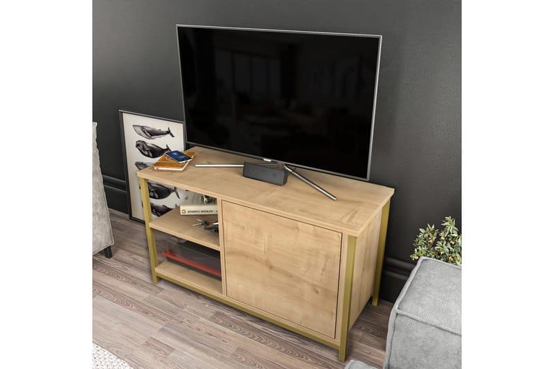 Tv-bänk Urgby 89,6x50,8 cm - Guld - Möbler - TV- & Mediamöbler - TV bänk & mediabänk