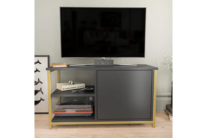 Tv-bänk Urgby 89,6x50,8 cm - Guld - Möbler - TV- & Mediamöbler - TV bänk & mediabänk