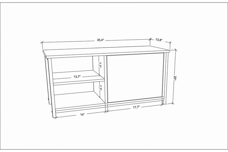 Tv-bänk Urgby 89,6x50,8 cm - Guld - TV bänk & mediabänk