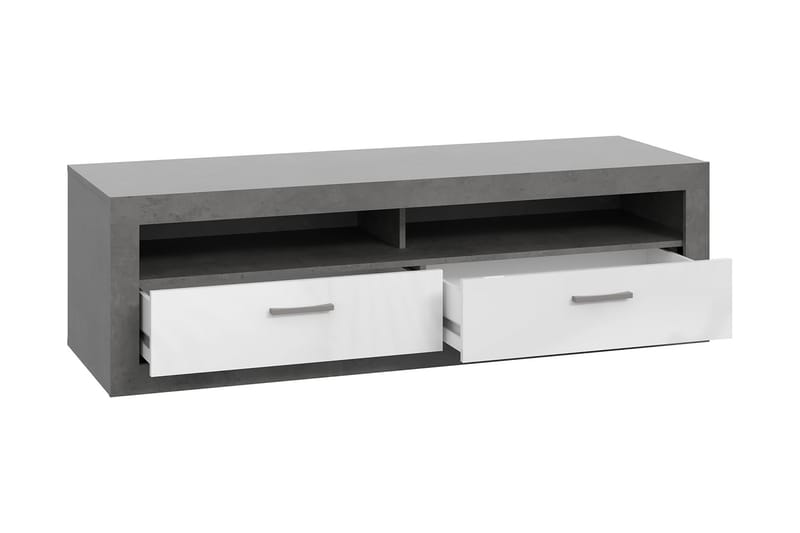Tv-bänk Uzunkop 153 cm - Grå/Vit - Möbler - TV- & Mediamöbler - TV bänk & mediabänk