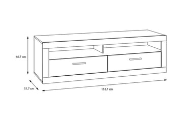 Tv-bänk Uzunkop 153 cm - Grå/Vit - Möbler - TV- & Mediamöbler - TV bänk & mediabänk
