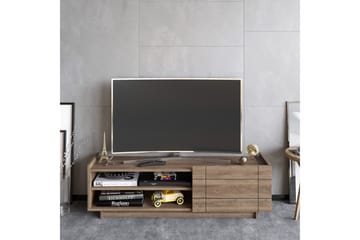 Tv-bänk Valantina 140 cm Dörr + 3 Hyllor - Mörkbrun - Möbler - TV- & Mediamöbler - TV bänk & mediabänk
