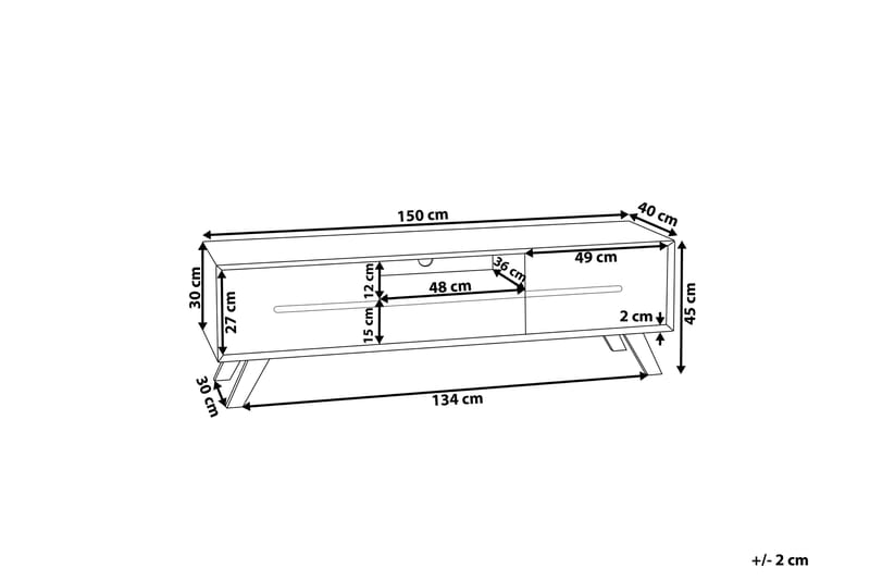 TV-Bänk Vallone 150 cm - Vit - Möbler - TV- & Mediamöbler - TV bänk & mediabänk
