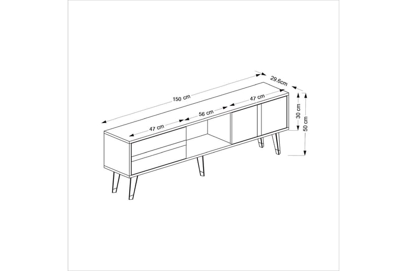 Tv-bänk Vania 150 cm - Silver - TV bänk & mediabänk