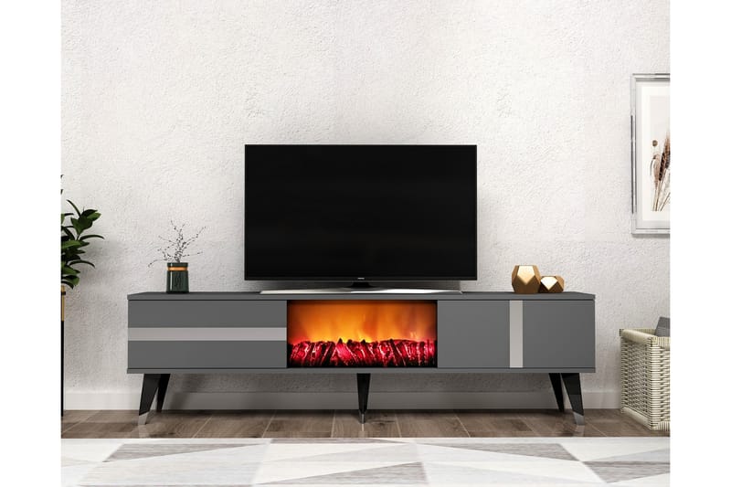 Tv-bänk Vania 150 cm - Silver - Möbler - TV- & Mediamöbler - TV bänk & mediabänk