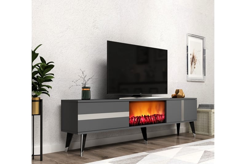 Tv-bänk Vania 150 cm - Silver - Möbler - TV- & Mediamöbler - TV bänk & mediabänk
