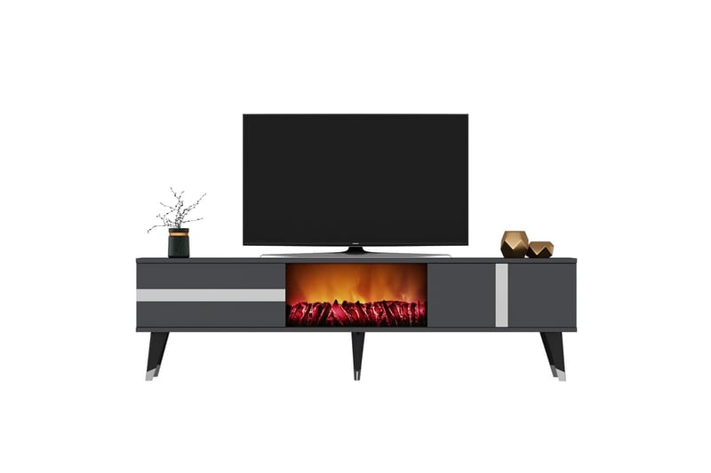 Tv-bänk Vania 150 cm - Silver - Möbler - TV- & Mediamöbler - TV bänk & mediabänk