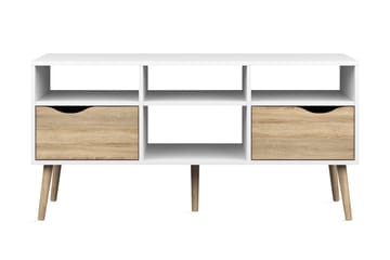 TV-bänk Vasiliki 117 cm - Vit|Ek - Möbler - TV- & Mediamöbler - TV bänk & mediabänk