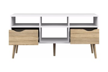 TV-bänk Vasiliki 117 cm - Vit|Ek - Möbler - TV- & Mediamöbler - TV bänk & mediabänk