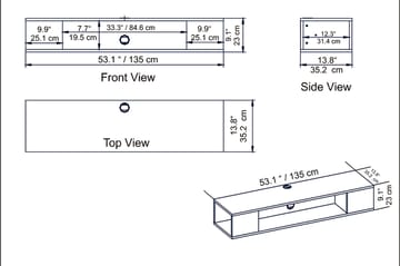 TV-bänk Vevelhult 135 cm - Vit - Möbler - TV- & Mediamöbler - TV bänk & mediabänk