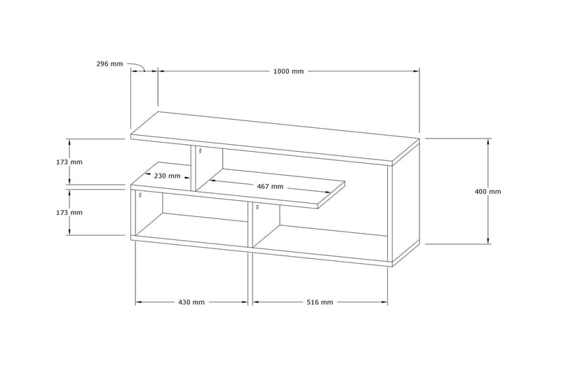 Tv-bänk Violaceae 100x40 cm - Blå - Möbler - TV- & Mediamöbler - TV bänk & mediabänk