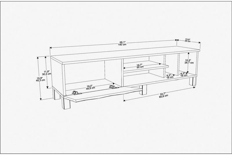 Tv-bänk Violaceae 140x40,3 cm - Brun - Möbler - TV- & Mediamöbler - TV bänk & mediabänk