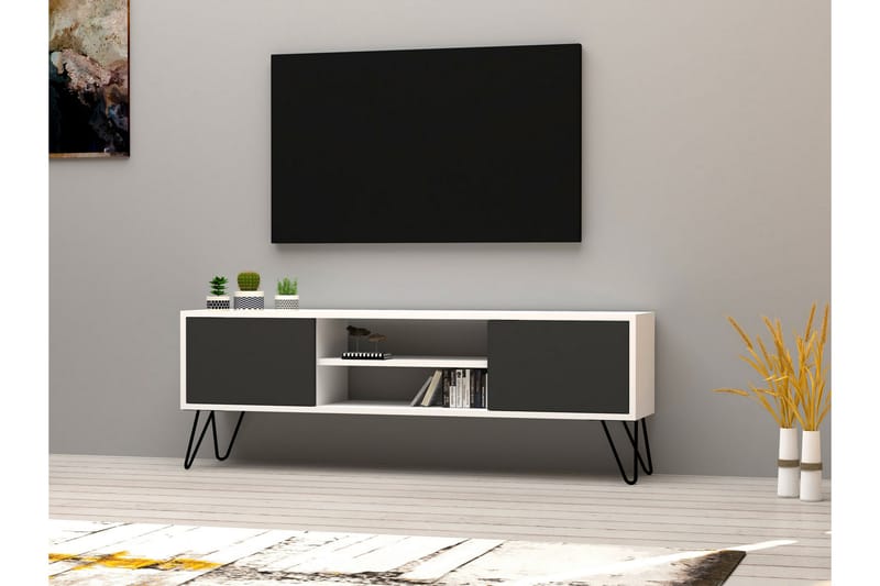 Tv-bänk Violaceae 140x50 cm - Vit - Möbler - TV- & Mediamöbler - TV bänk & mediabänk
