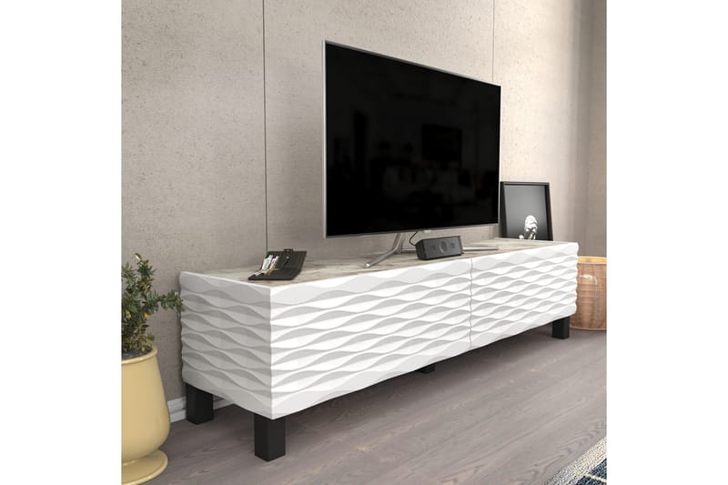 Tv-bänk Violaceae 149,2x38 cm - Vit - Möbler - TV- & Mediamöbler - TV bänk & mediabänk