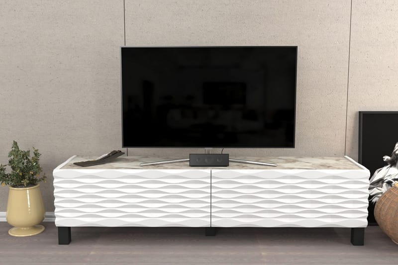 Tv-bänk Violaceae 149,2x38 cm - Vit - Möbler - TV- & Mediamöbler - TV bänk & mediabänk