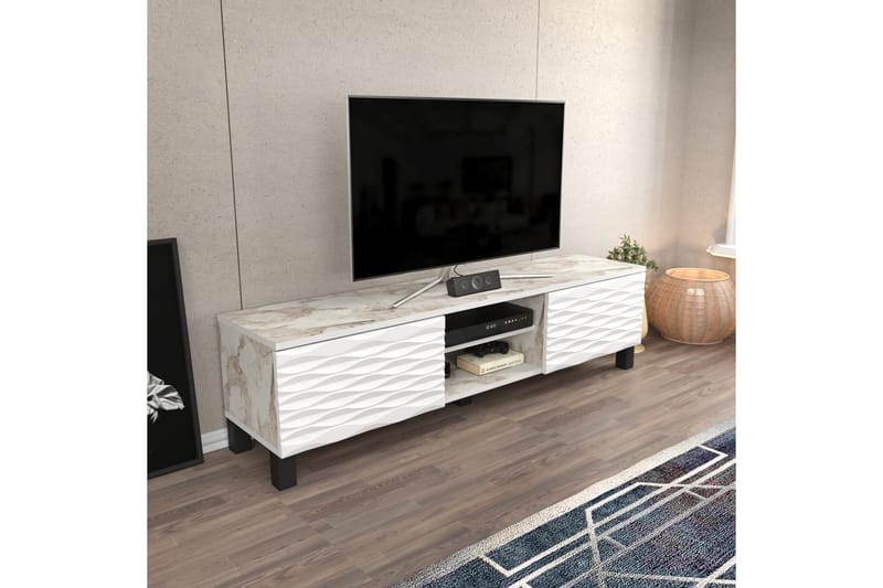Tv-bänk Violaceae 150x40,3 cm - Vit - Möbler - TV- & Mediamöbler - TV bänk & mediabänk