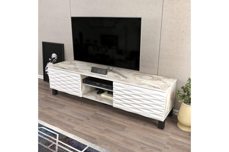 Tv-bänk Violaceae 150x40,3 cm - Vit - Möbler - TV- & Mediamöbler - TV bänk & mediabänk