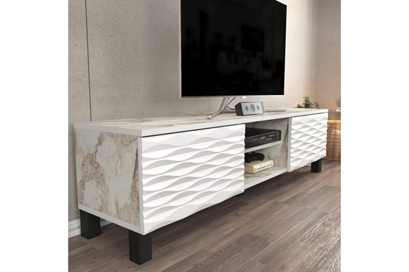 Tv-bänk Violaceae 150x40,3 cm - Vit - Möbler - TV- & Mediamöbler - TV bänk & mediabänk