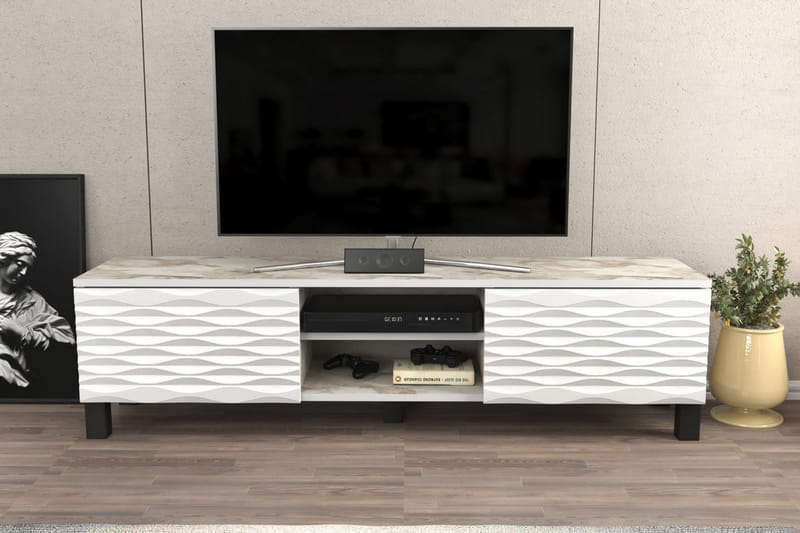 Tv-bänk Violaceae 150x40,3 cm - Vit - Möbler - TV- & Mediamöbler - TV bänk & mediabänk