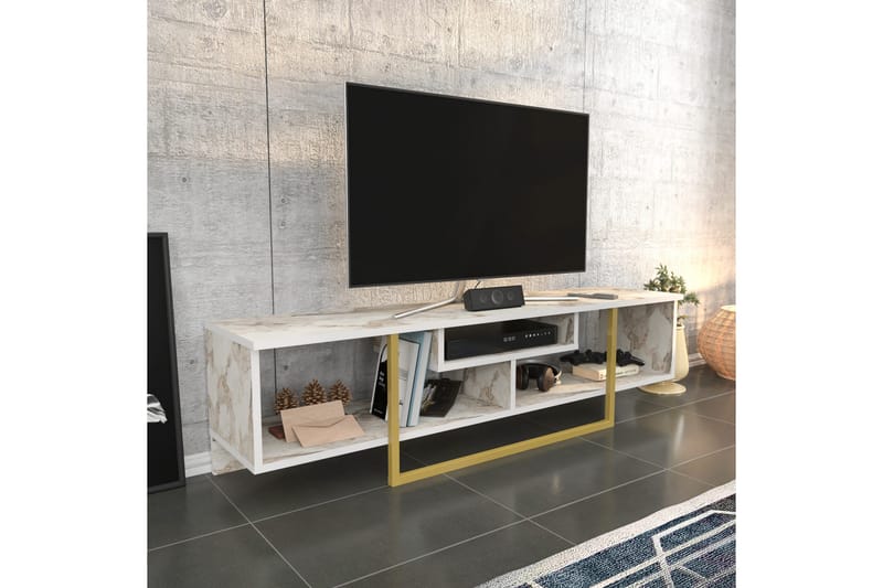 Tv-bänk Violaceae 150x40 cm - Guld - Möbler - TV- & Mediamöbler - TV bänk & mediabänk