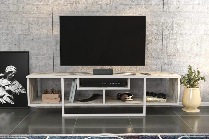 Tv-bänk Violaceae 150x40 cm - Vit - Möbler - TV- & Mediamöbler - TV bänk & mediabänk