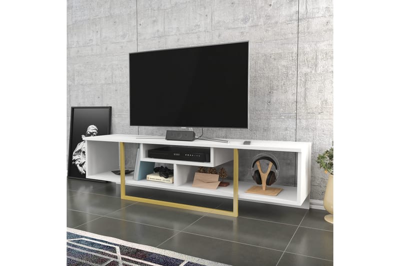 Tv-bänk Violaceae 150x40 cm - Vit - Möbler - TV- & Mediamöbler - TV bänk & mediabänk