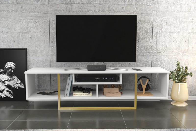 Tv-bänk Violaceae 150x40 cm - Vit - Möbler - TV- & Mediamöbler - TV bänk & mediabänk