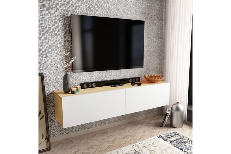 Tv-bänk Violaceae 159,7x34,1 cm - Vit - Möbler - TV- & Mediamöbler - TV bänk & mediabänk